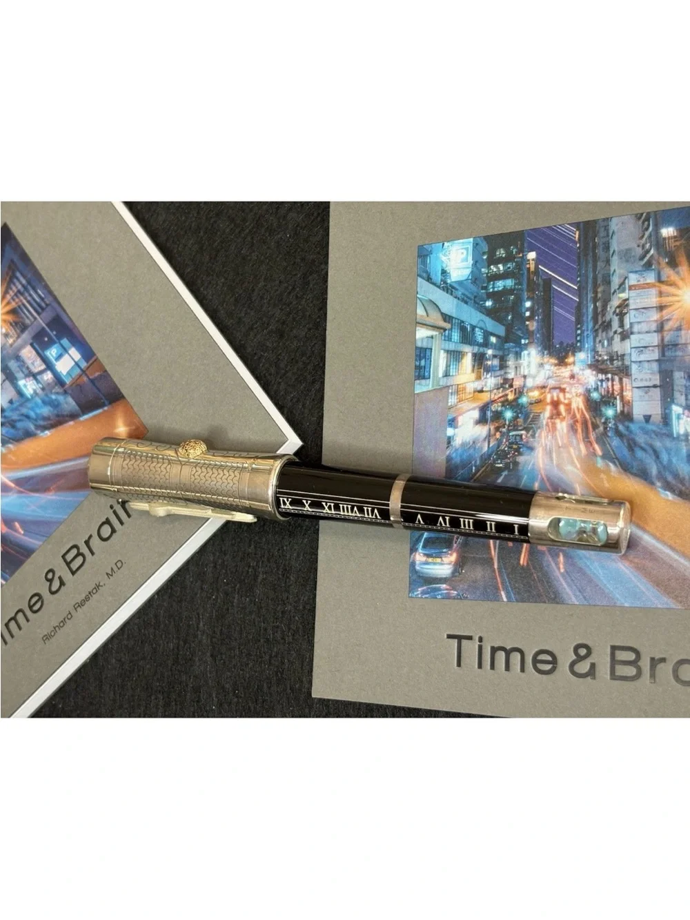 Montegrappa Time & Brain Limited Edition Sterling Silver Fountain Pen NewSet 196